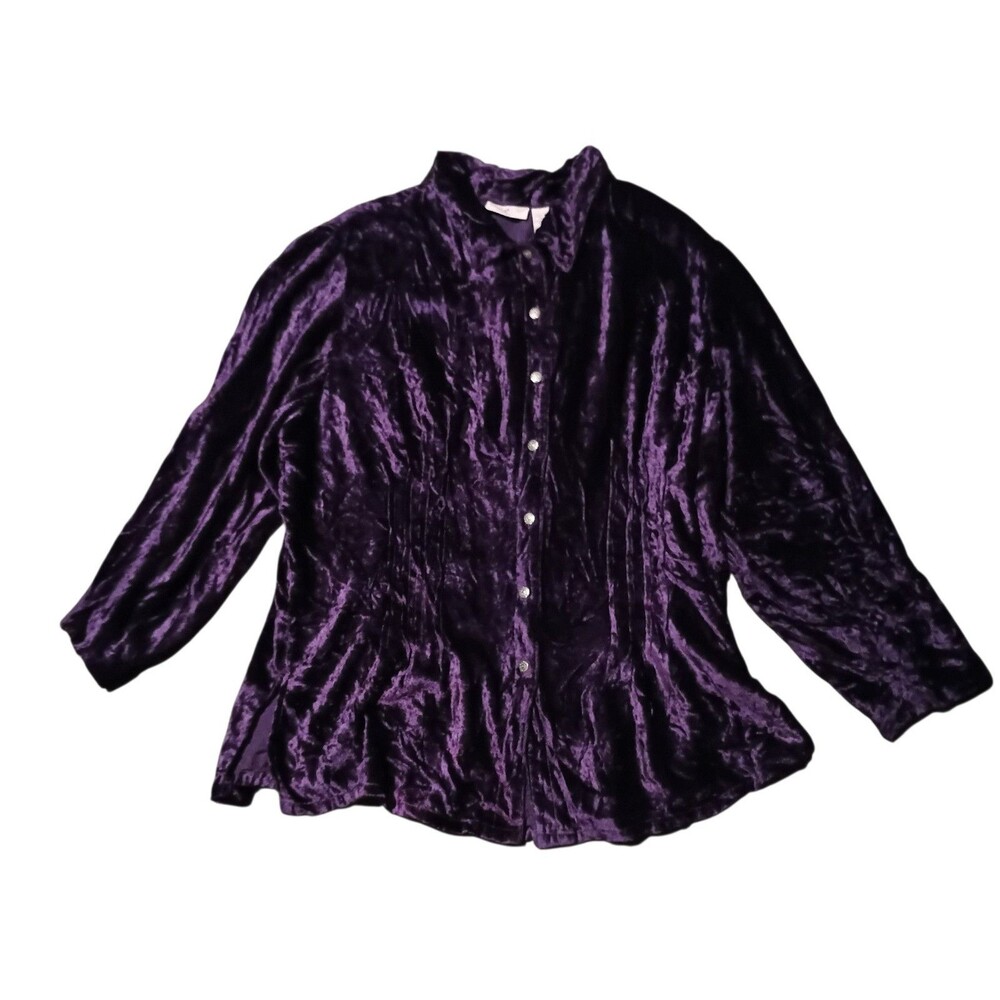White Stag Woman plus-size velvet tunic blouse Size 18W/20W